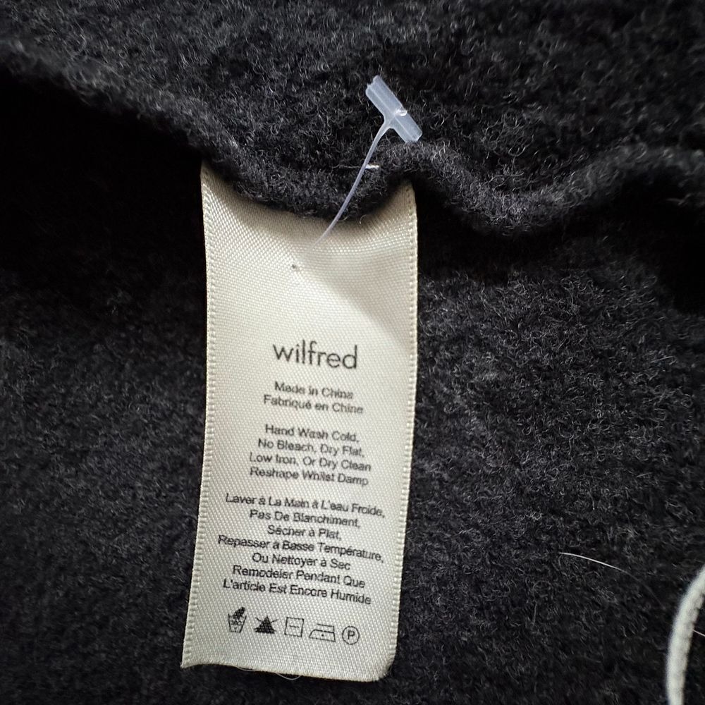 ARITZIA WILFRED Extra Fine Merino Wool Charcoal Gray Cardigan w/Pockets XS-M EUC - Picture 11 of 14